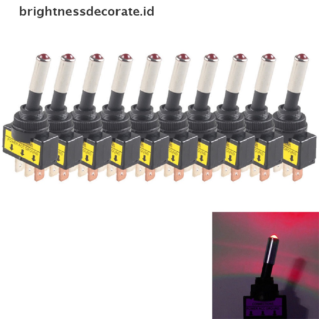 Saklar Rocker Switch 3pin Spst On / Off 12v 20a Dengan Lampu Led Warna Merah Untuk Mobil