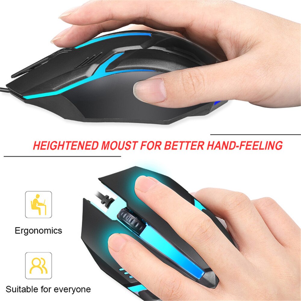 Mouse Gaming Ergonomik Kabel USB Dengan Backlight LED 7 Warna