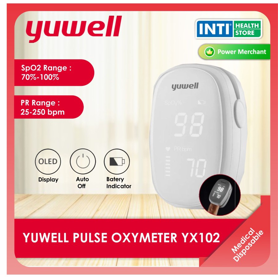 Yuwell | Pulse Oxymeter YX102 | Alat Saturasi Oksigen | Pulse Oximeter