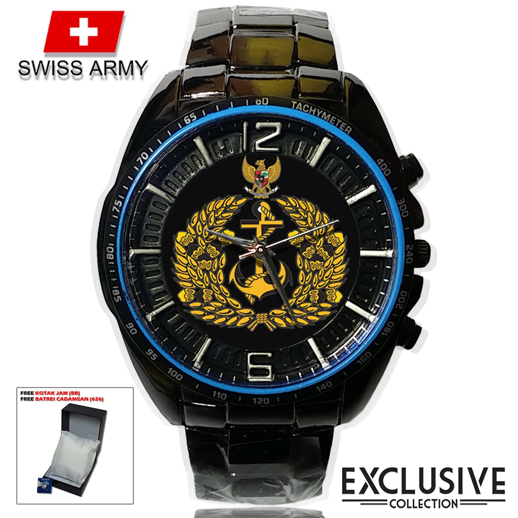 (Istimewa Bossque) Jam TNI - AL Rantai Sport (Elegan)