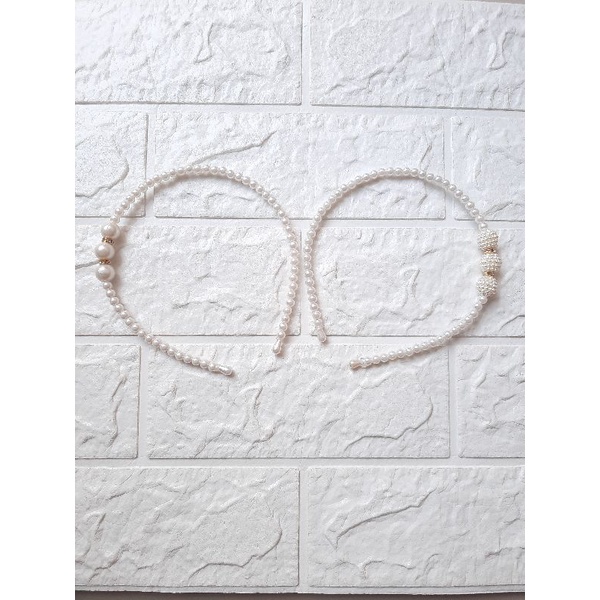 BANDO Korea Mutiara Pearl White Heandband Hairband Artis selebgram Fuji Lucinta Luna