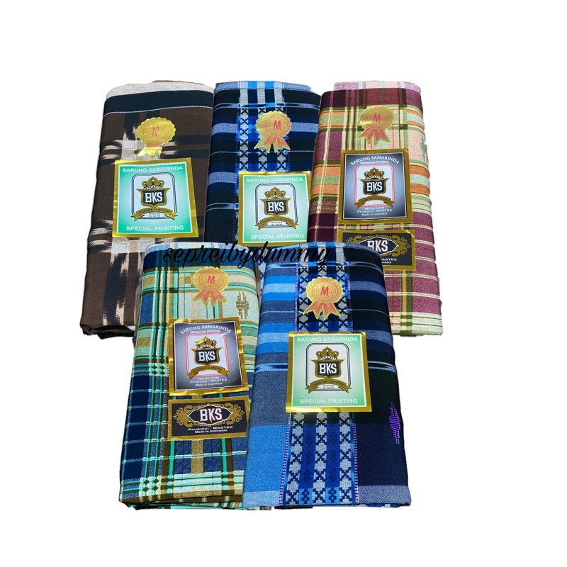 Sarung Goyor Laki Dewasa Samarinda merk BKS keluaran pabrik DPR motif kembang mirip BHS lembut