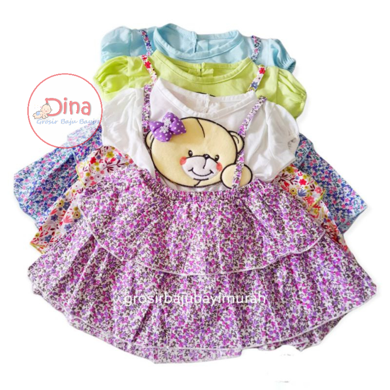 dress baju bayi LALA BEAR (3-12bln)