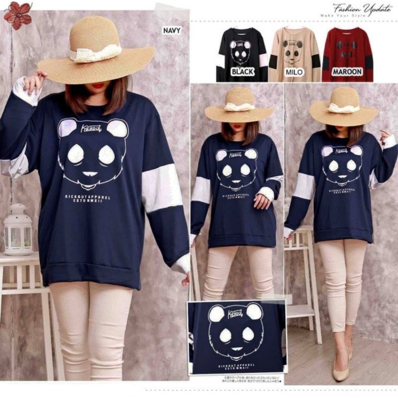 8 ZAOIG LONG BLOUSE 3R BIGSIZE  BAJU LENGAN PANJANG XXXL BLUS JUMBO CASUAL WANITA MUSLIM Ld 130