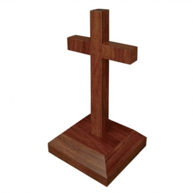 Salib Duduk Kristen Kayu 25cm Salib Duduk Kristen Gethsemane Kayu 25cm  Salib Meja Kayu Pajangan Kri
