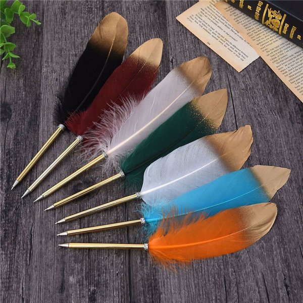 

pulpen classic vintage bulu roller feather pen