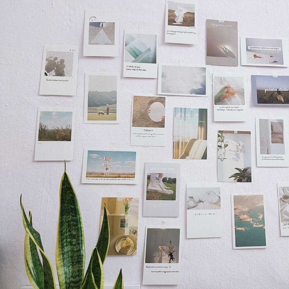 Populer 30lembar Postcard DIY Wall Art Dekorasi Kamar Gambar Aesthetic