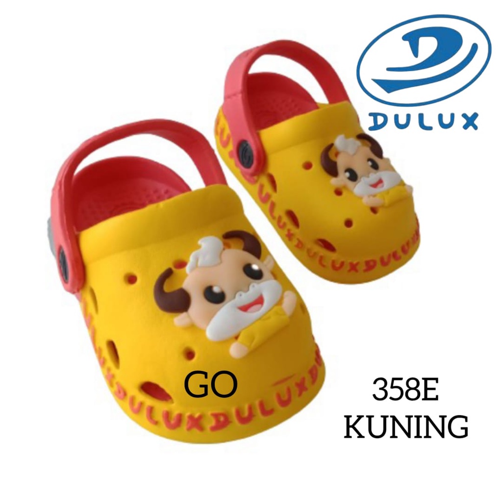 gos  DULUX 358ED MOW PAO Sandal Anak Lucu Motif Sapi l Sandal Baim Karet Empuk