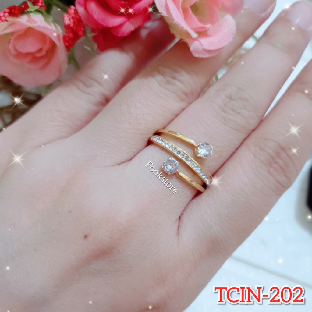 COD/ TERMURAH CINCIN TITANIUM / TIDAK BERKARAT MODEL FASHION KOREA WARNA GOLD