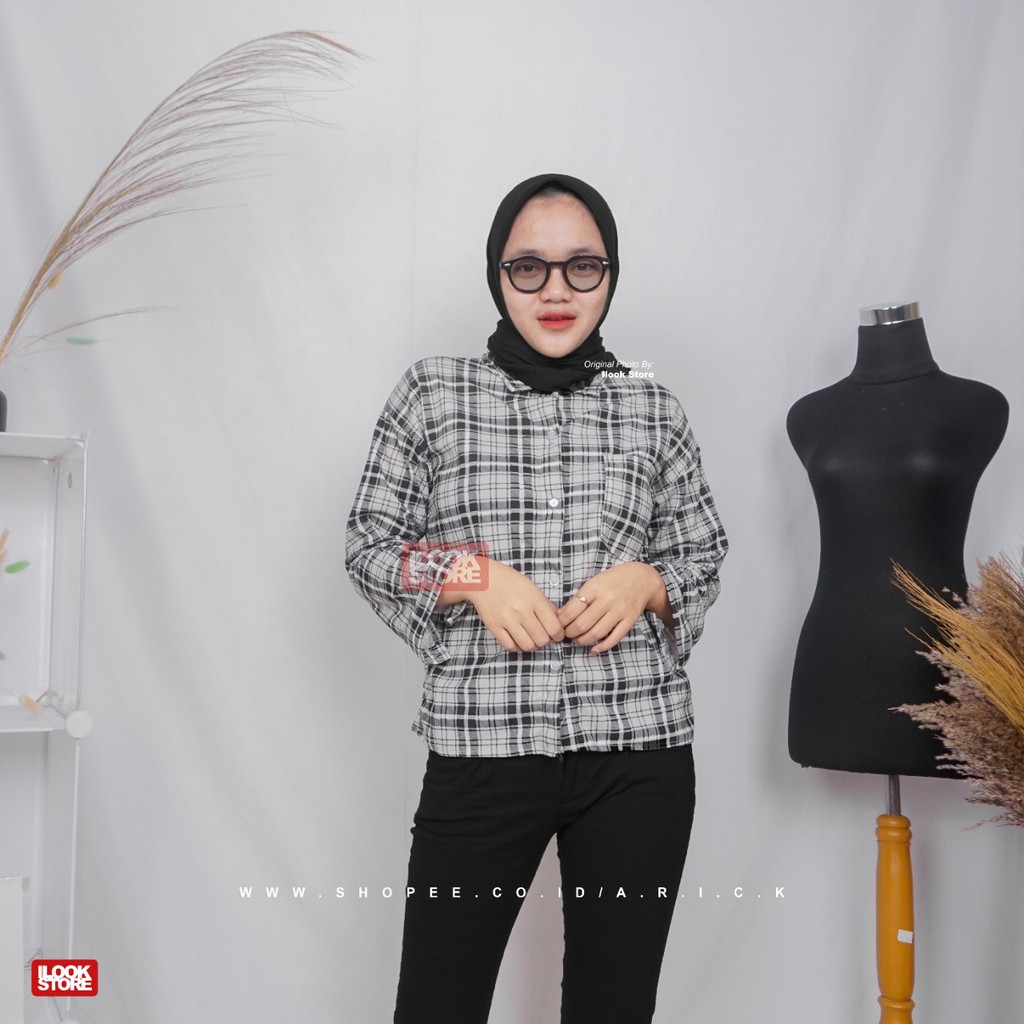 Kemeja yurami - kemeja yura - kemeja wanita - kemeja motif (bahan creap)