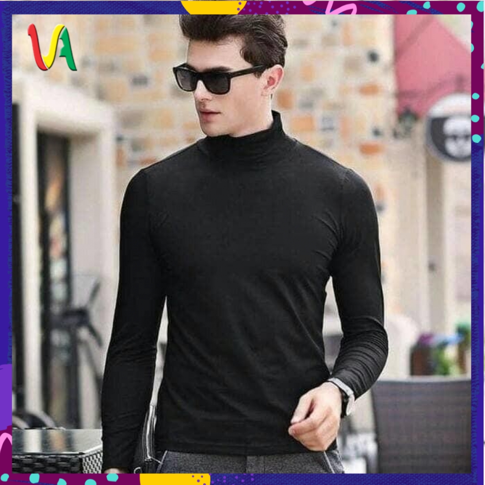 Baju Kaos Turtleneck Turtle Neck Pria Lengan Panjang Longsleeve Kaos Pria Kerah Tinggi Shopee Indonesia