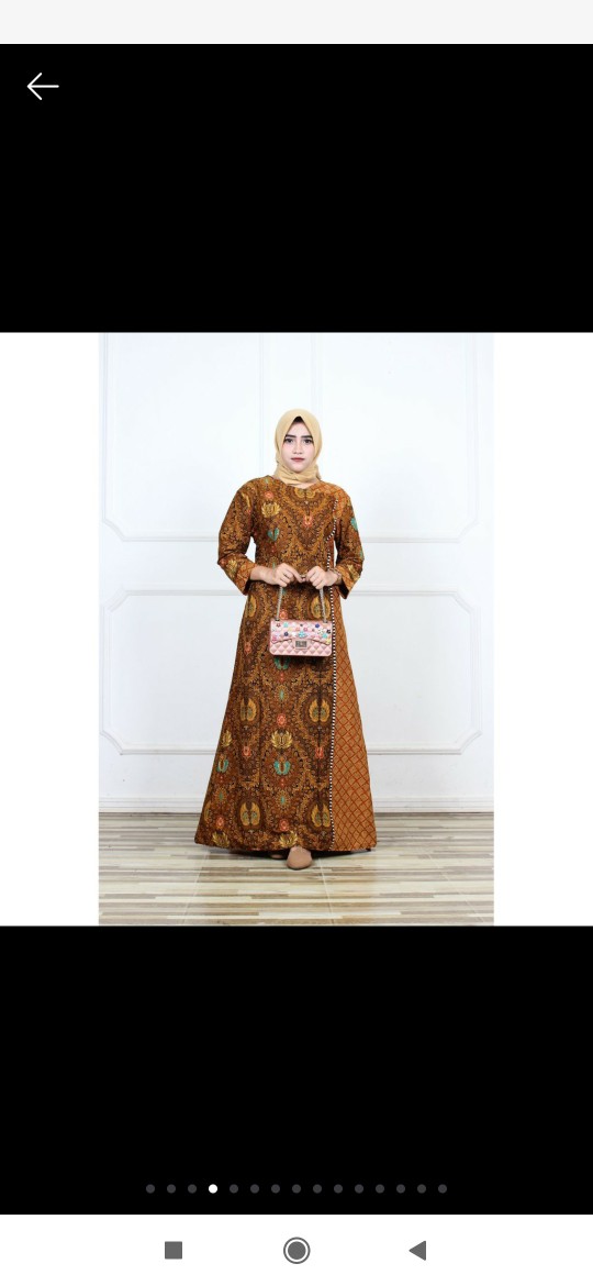 Baju Gamis Batik Wanita - Gamis Batik Jumbo - Gamis Batik Allsize - Gamis Syari - Batik Gamis Embos