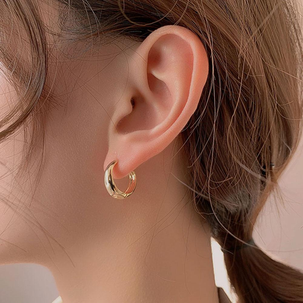 Needway Anting Hoop Pasangan Elegan Geometris Chic Aksesoris Fashion