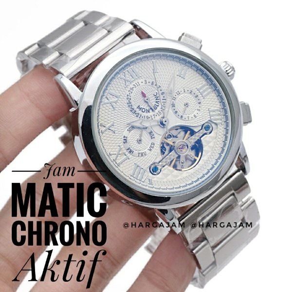 BARU Jam Tangan Pria Automatic Montblanc Rantai Matic tanpa baterai