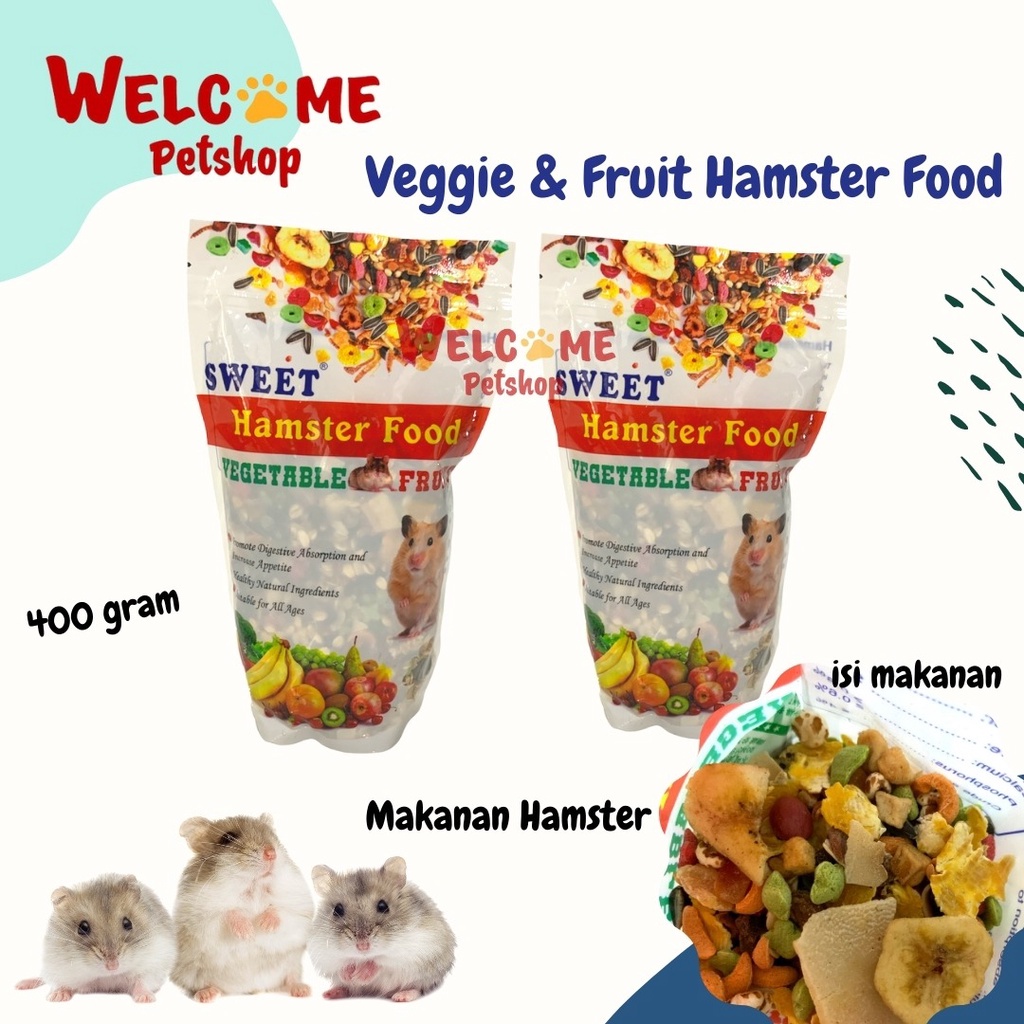 Veggie and Fruit Hamster Food / Makanan Hamster Nutrisi Lengkap 300g