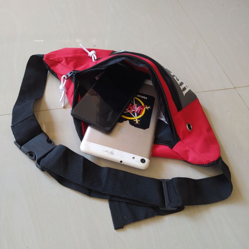 tas waistbag pria gaul erigo abu dark keren