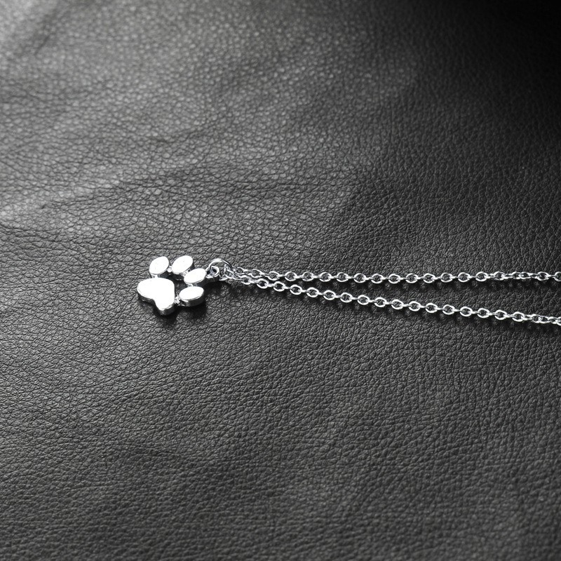 Fashion Fashion Creative Cute Animal Metal Dog Paw Footprint Necklace Accessories