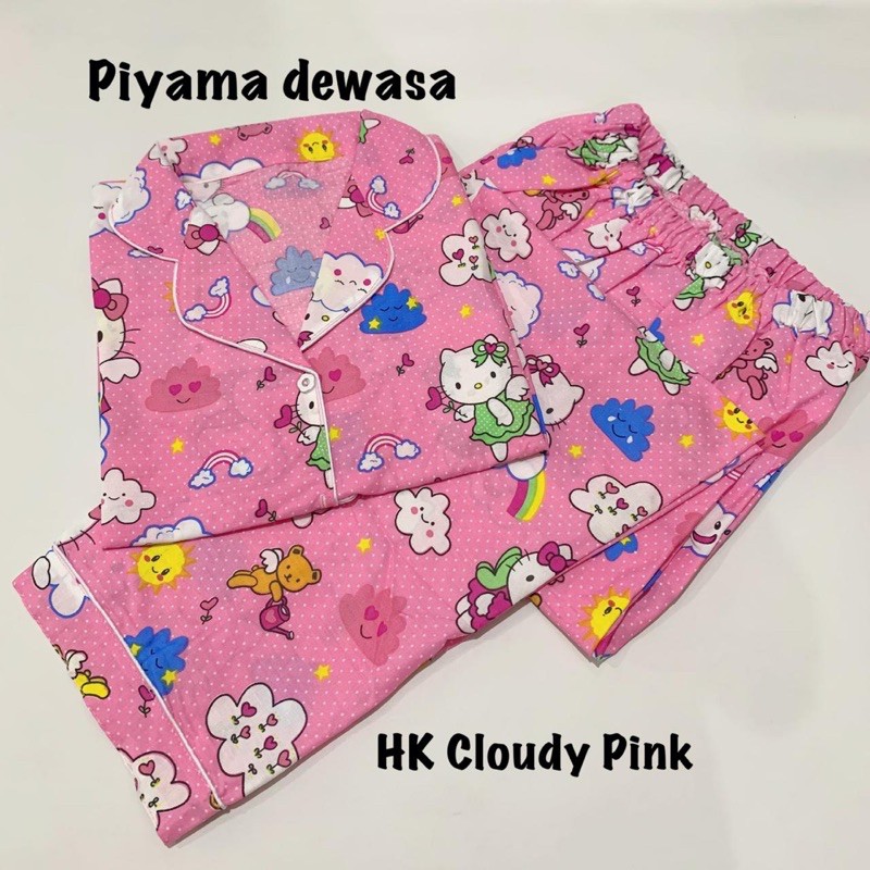 Piyama CLOUDY PINK dan MERAH bisa couple mom and kids family