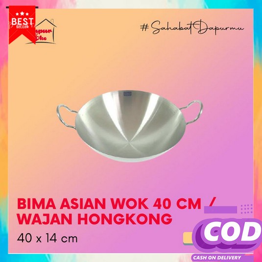 Wajan Alumunium Wajan Trendy Terbaru Alumunium Terlaris 2022 Kekinian  Bima Asian Wok 40 Cm / Wajan