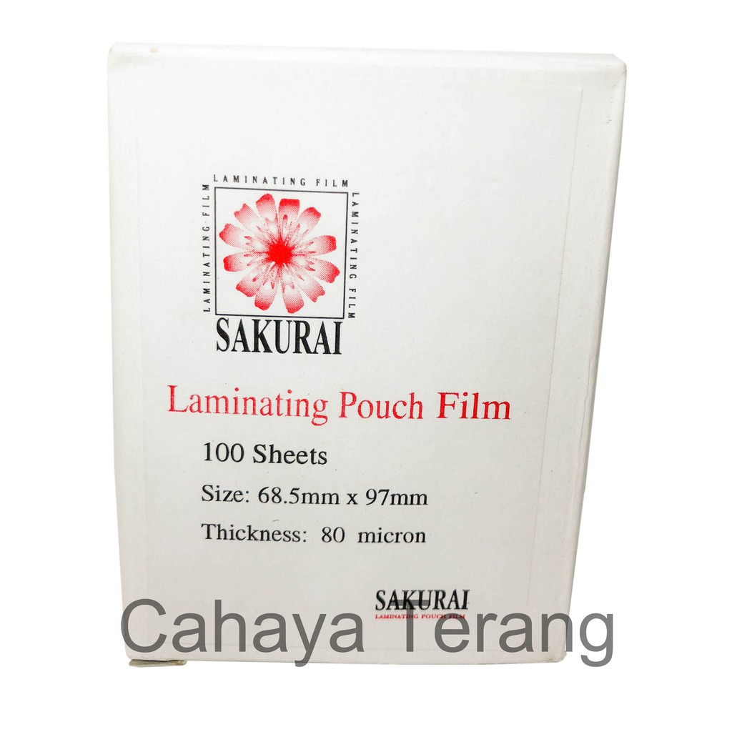 Plastik Laminating SAKURAI KTP ukuran 68.5mm x 97mm 80micron