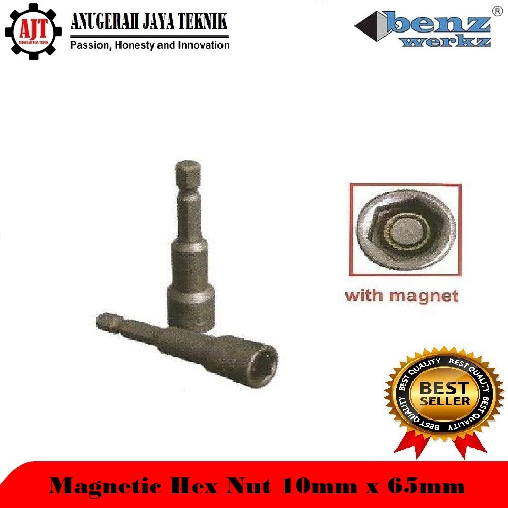 Magnetic Hex Nut Size 10 mm x 65 mm