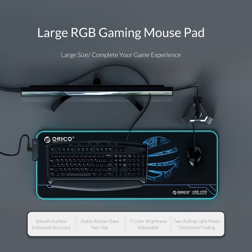Mouse pad gaming orico rubber xxl extended 80x30 rgb led luminous fsd-15 - Alas Mousepad fsd15