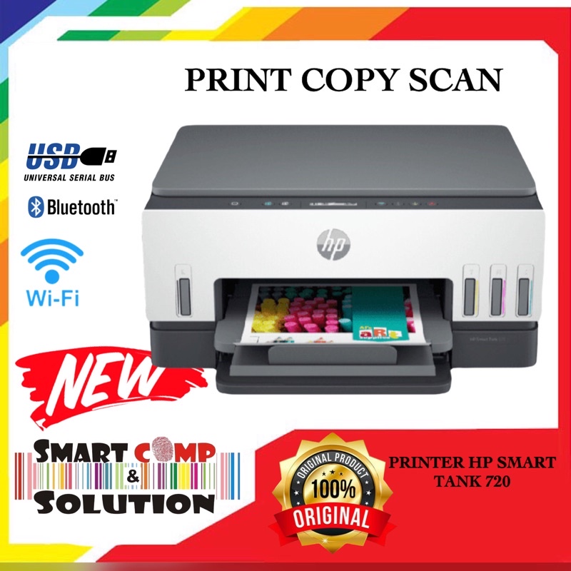 Printer AIO Scan Fotocopy A4 Wireless - HP Smart Tank 720 Infus Tanki