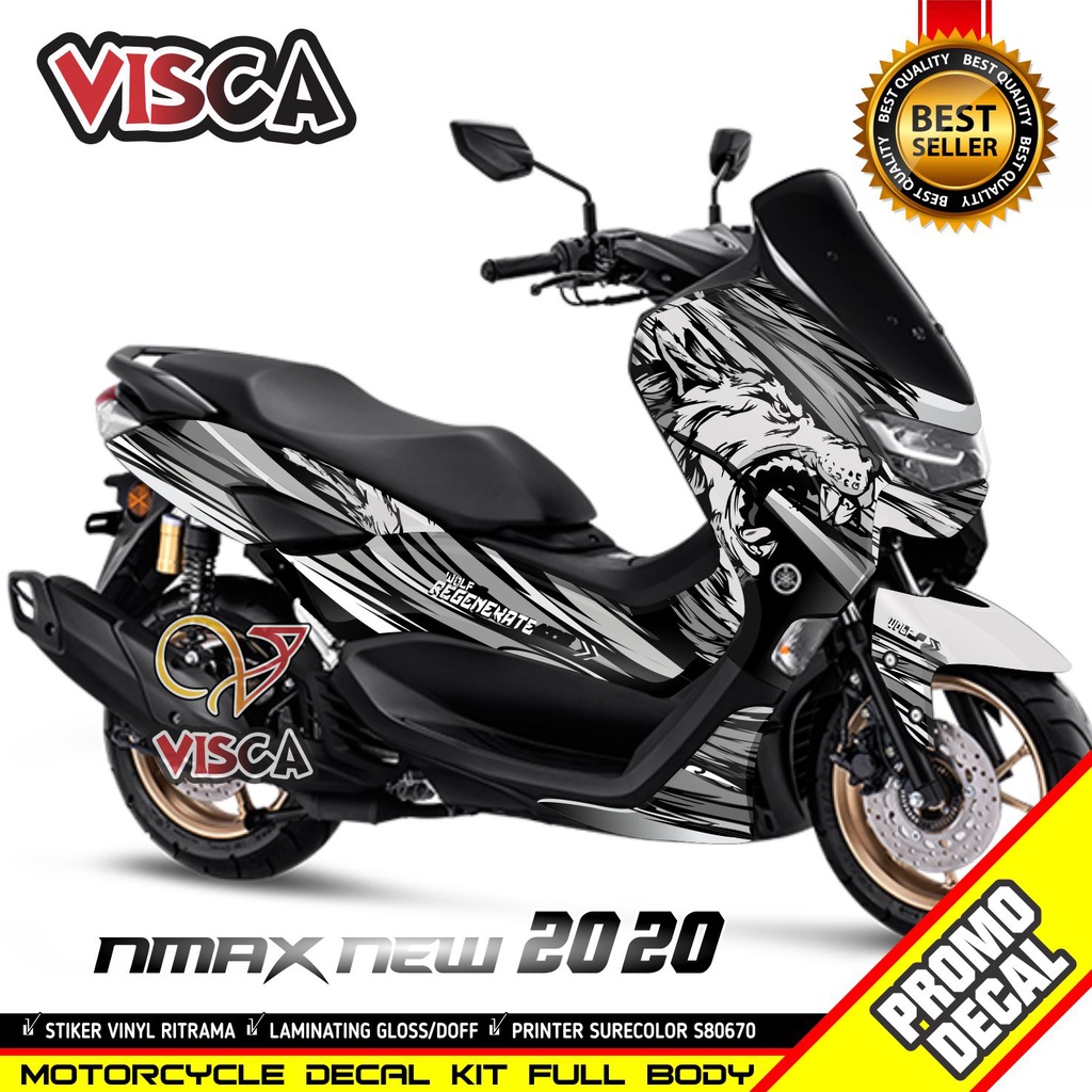 Decal Nmax 2020 Full Body Stiker Nmax 2020 Striping Nmax 2020 Sticker Nmax 2020 Full Blok motif WOLF