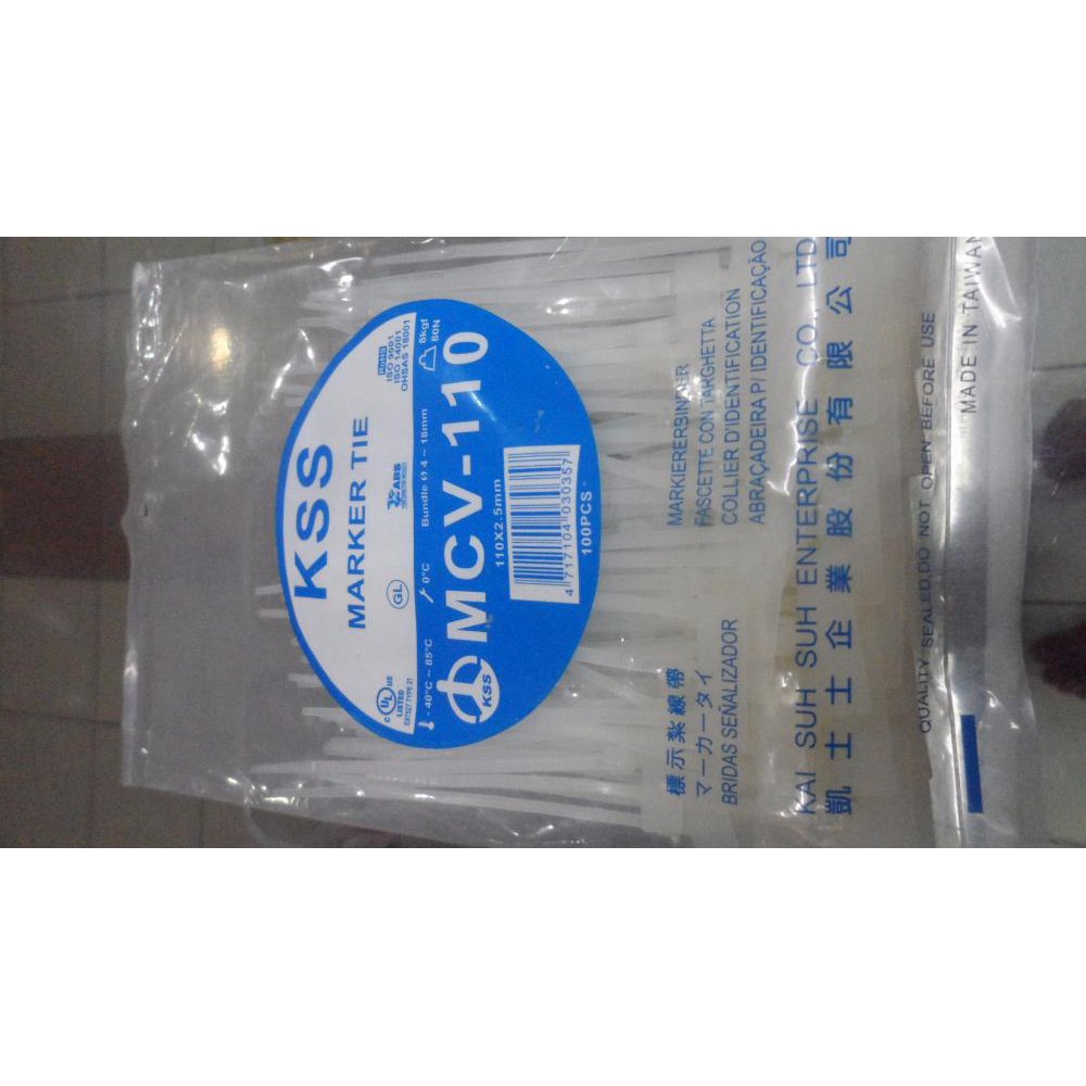 

Nylon Marker Tie, Pengikat Kabel dengan Label KSS MCV-110 Terlaris