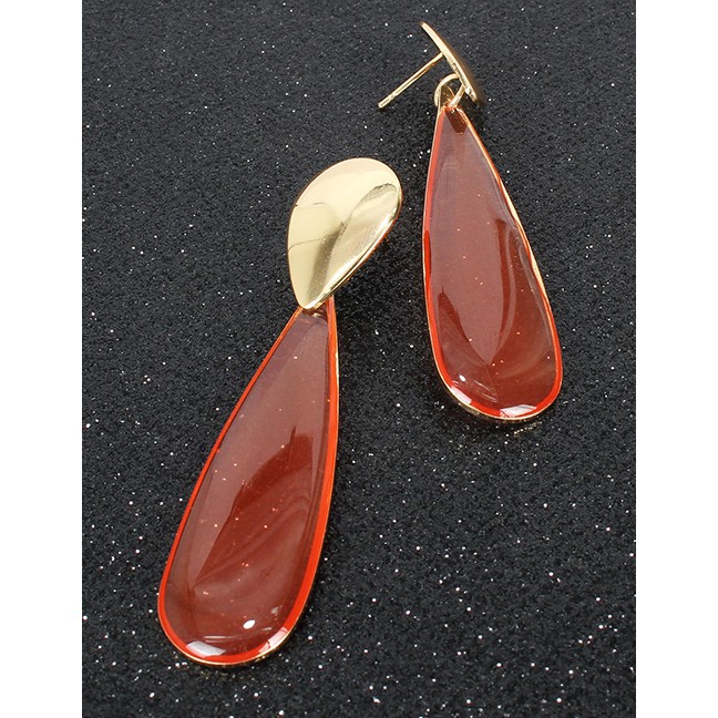 LRC Anting Tusuk Fashion Transparent Acrylic Drop Earrings F96777