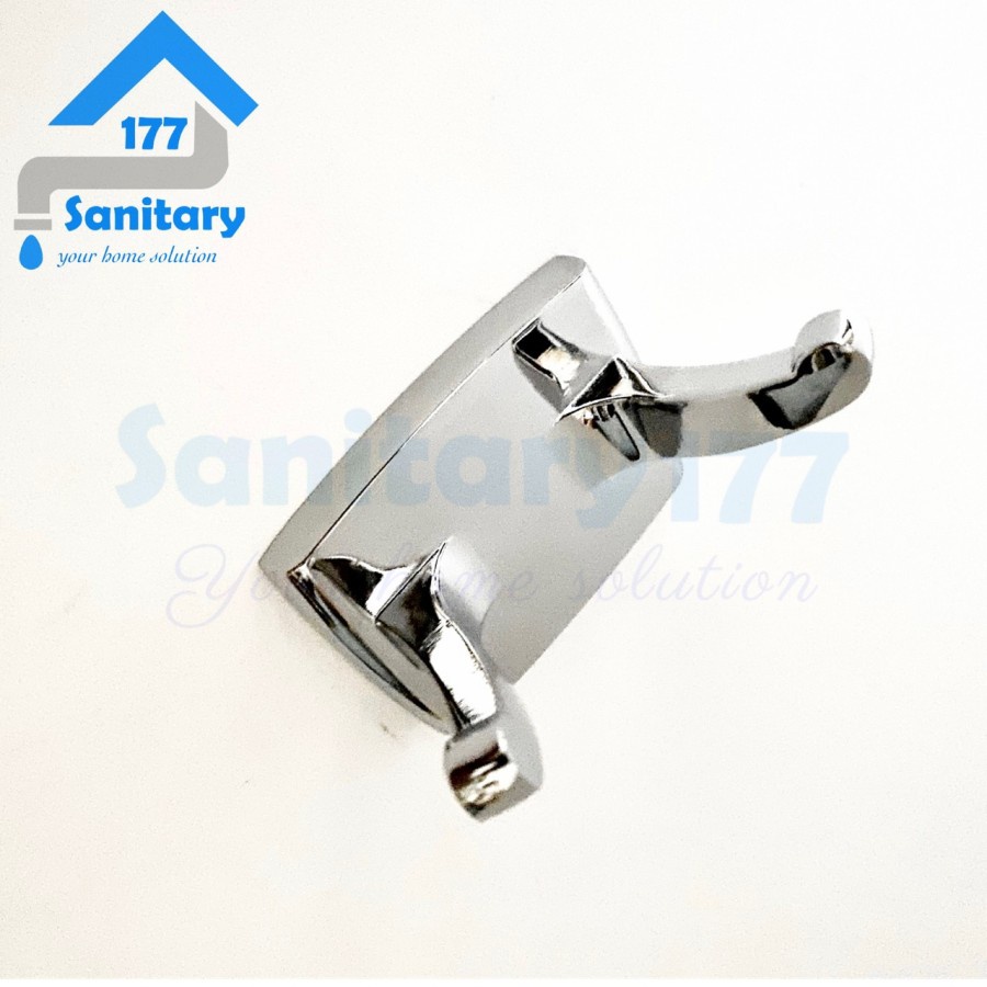 Kapstok 2 Kait Kuningan Gritania -Hanger Gantungan Baju Double Hook Cantolan Baju 2kait model SANEI