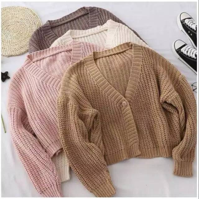 CARDIGAN LUNA KNIT RAJUT CROP  LUNA CARDY PREMIUM 