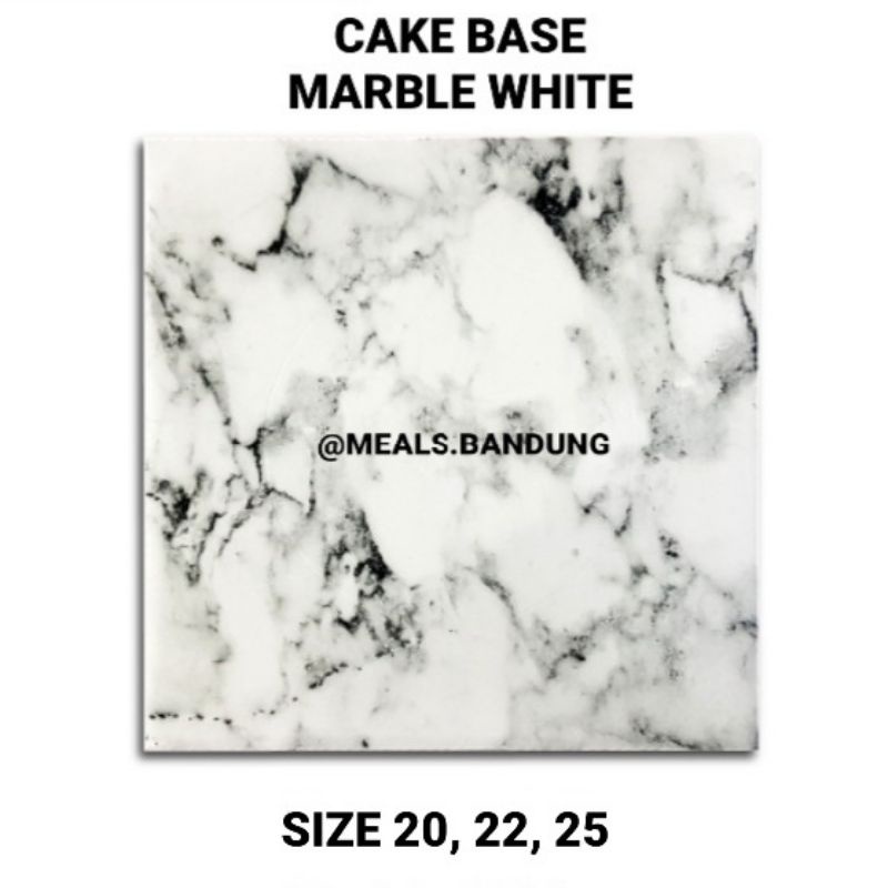 Cake Board / Tatakan Kue / Alas Cake Marble White Square