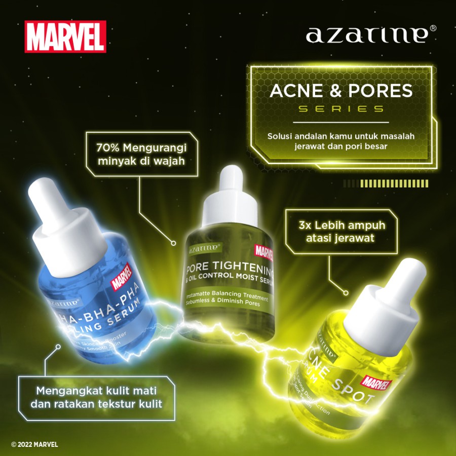 Azarine Superhero Serum Marvel Edition SERIES 20ml | Brightening - Hydration - Anti Aging - Acne Series