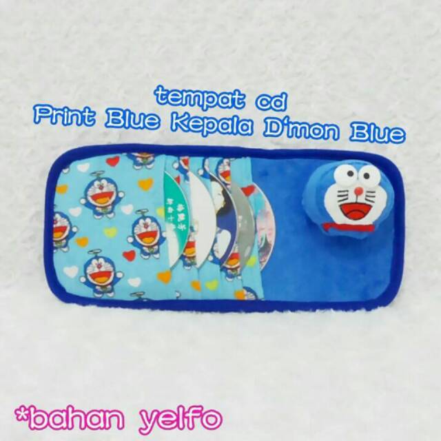 Tempat CD Sunvisor Kepala DORAEMON Blue Print Biru