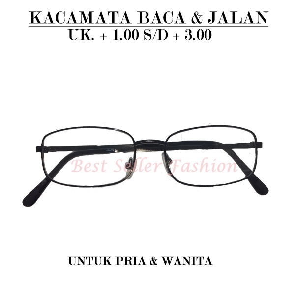 KACAMATA LENSA BIFOCAL BACA DAN JALAN +1.00 S/D +3.00 PRIA WANITA KACAMATA RABUN DEKAT FRAME KOTAK FREECASE