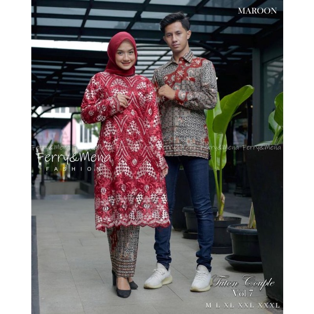 Kebaya couple batik//couple tunangan//couple keluarga//tunik padang