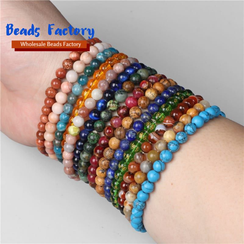 Gelang Batu Alam Asli 4/6mm Untuk Kado Pria Wanita