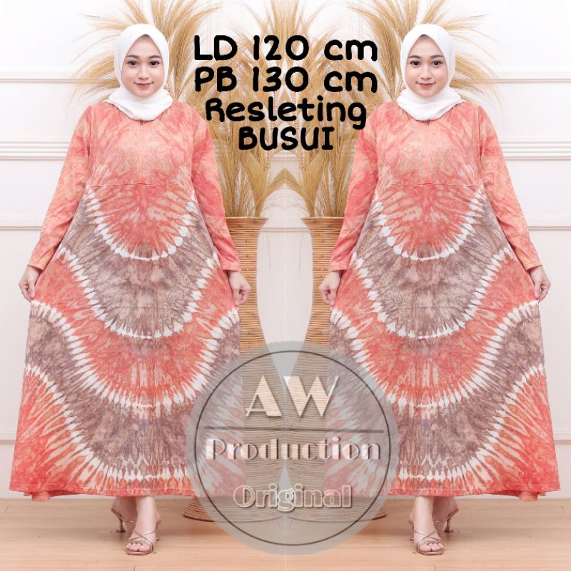 DRESS KAOS JUMBO KEKINIAN AUREL PANJANG SEMATAKAKI BUSUI BUMIL LENGAN PANJANG BATIK PEKALONGAN