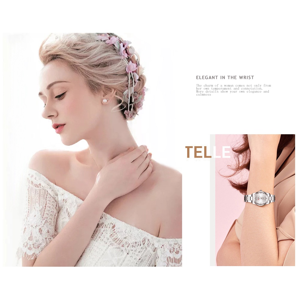 Jam Tangan Wanita ARLANCH Fashion Stainless Steel Quartz Original Tahan Air Watch + Kotak Gratis