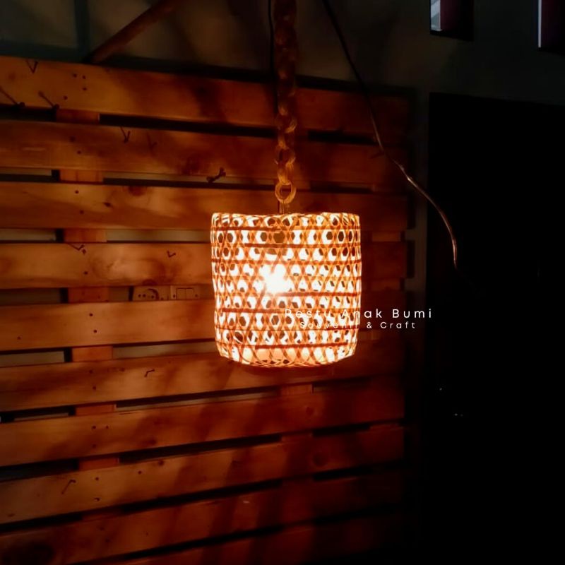 cup lampu d.25cm, cup lampu bambu, wadah lampu, home decor, hiasan rumah