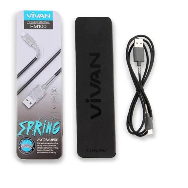 VIVAN FM100 Kabel Micro USB Grey + Charger Power Oval 2A USB White