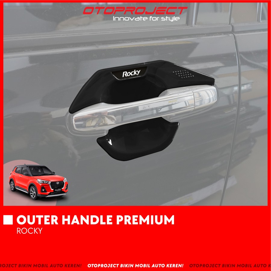 Outer Handle Mangkok Raize Rocky 2021 Premium Chrome Black Carbon