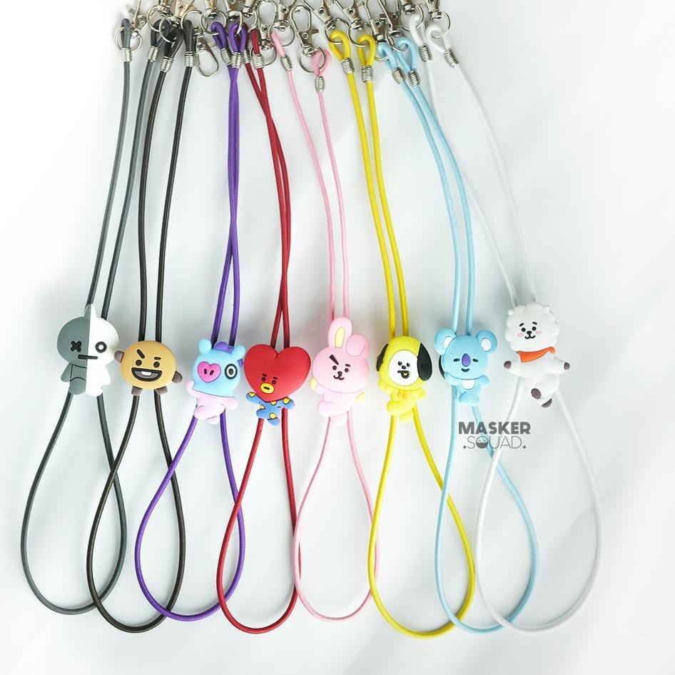 【ORIGINAL】 Strap Masker Kalung Masker Konektor Hijab 2 in 1 Tali Gantungan Pengait Masker Anak BT21