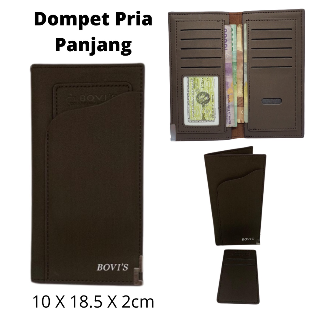 Dompet Pria Panjang Import Polos Tipis Original Branded Bovis Harga Murah Kualitas Terbaik Bahan Premium Berkualitas