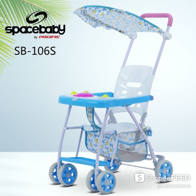 Baby Stroller Setroller Stroler Kererta Dorongan Anak Bayi Baby Traveling Lipat Spacebaby 106s Murah