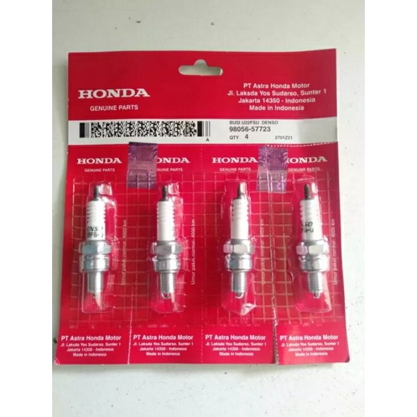 PAKET BUSI DENSO U22FS-U BUSI DENSO PENDEK 4 pcs