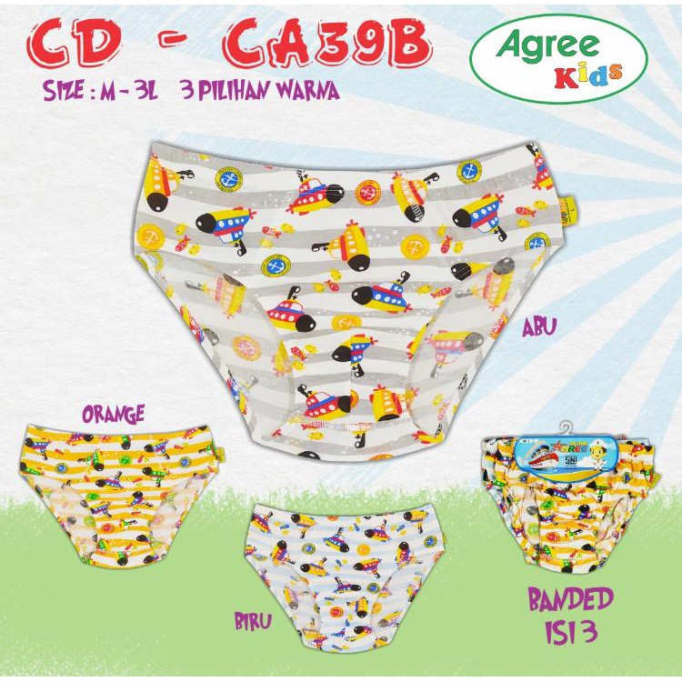 3 PCS Agree Celana Dalam Anak Cowok Banded Agree Motif Art Agree Banded