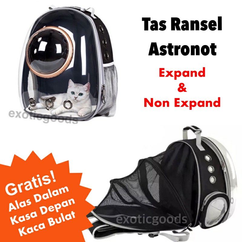 EXOTICGOODS TAS ASTRONOT DENGAN JENDELA TAS KUCING RANSEL KUCING TAS