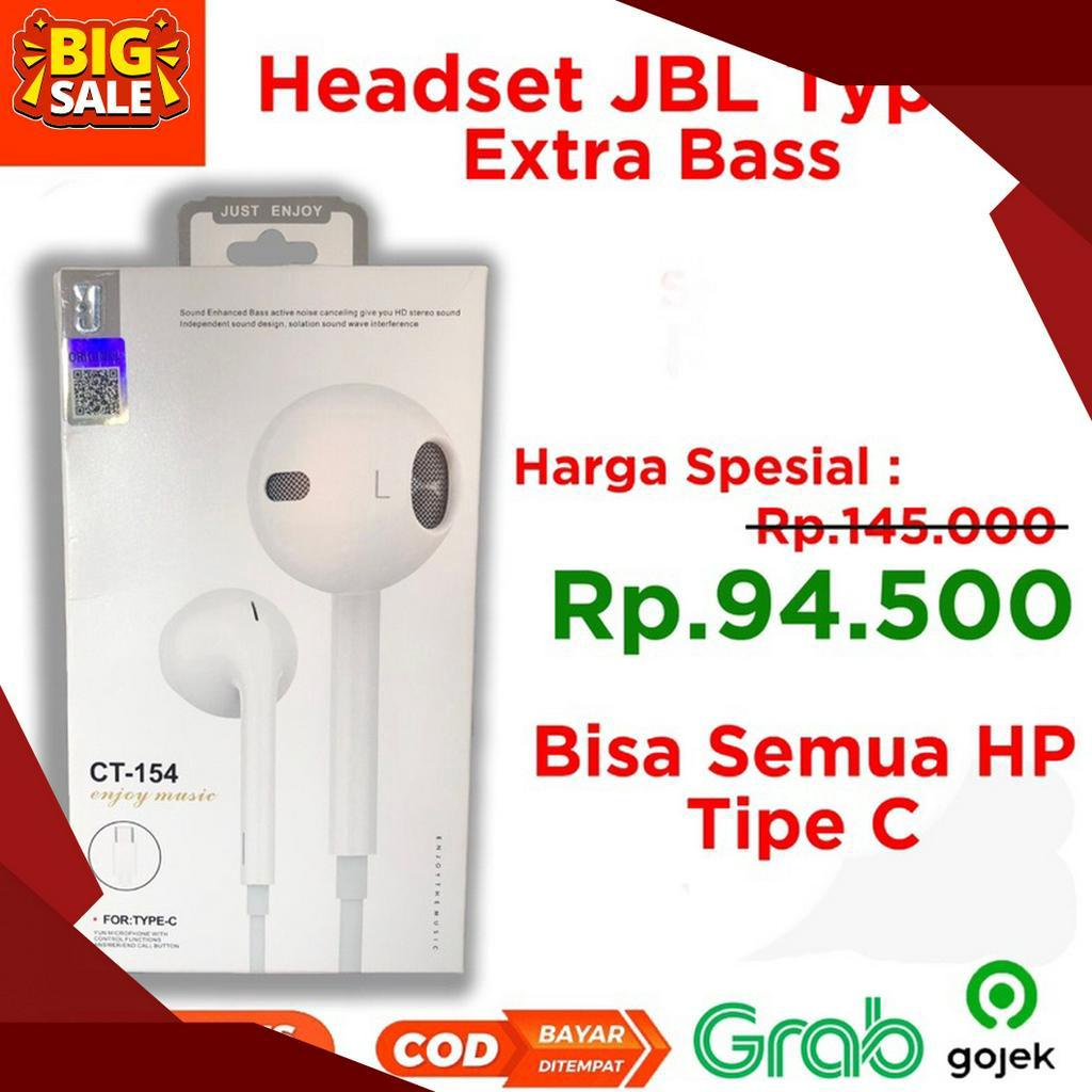 MURRRMERRR Headset Type C JBL Extra Bass Music Microphone Noise Cancelling Headset Tipe C